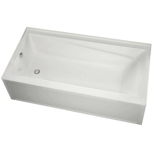 Maax Exhibit 66" Alcove Acrylic Soaking Tub with Right Drain and Bed